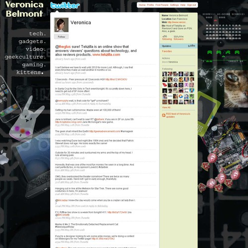 Twitter Background for Veronica Belmont Diseño de aleksandaronline