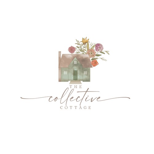 Cozy cottage and flower boutique design logo for my stationary and social media. Design by designdazzle