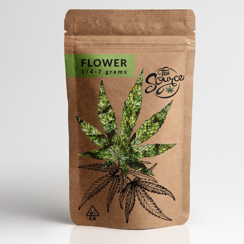 Cannabis Flower Bag Design Design by Sashkica