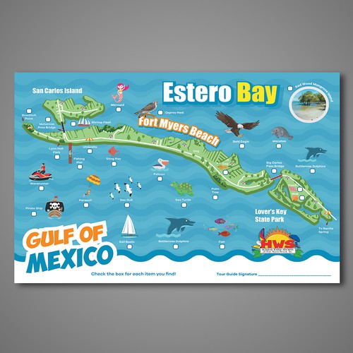 Map Of Fort Myers Beach Area Create A Custom Interactive Kid-Friendly Map Of Fort Myers Beach |Concursos  De Postal, Flyer O Impreso | 99Designs