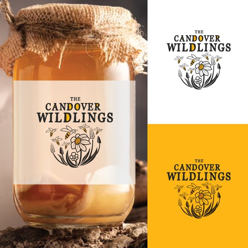 The Bees Need You! Wild Forest Honey Label Design. Design by FoxCody