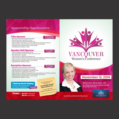 Vancouver Women's Conference Brochure Diseño de Trisixtin