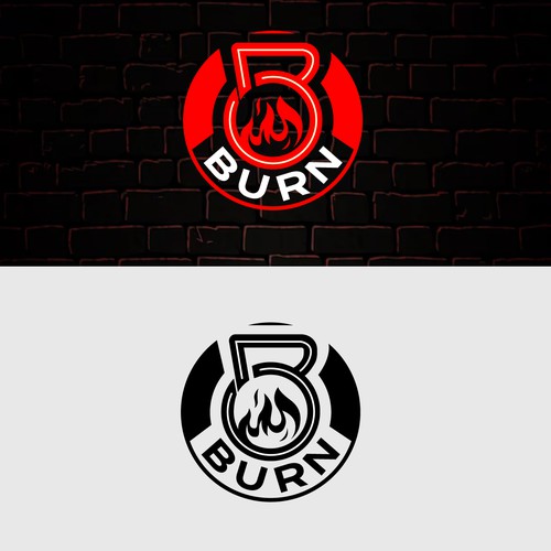 “Design a fierce, industrial-chic brand identity for a HIIT gym called BURN” Design by PrintFactory ™