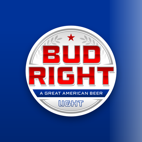 Bud Right.  The great new American Beer for good ol' fashioned American beer drinkers. Design by Voos Studio