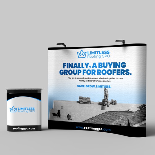 Design a tradeshow backdrop for roofing buying group Design by ektadevesh