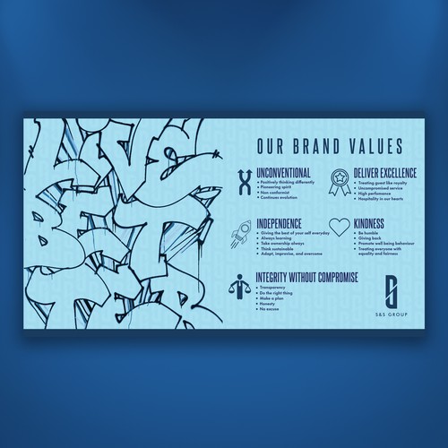 Core Values Poster for S&S Group Design by Rav Astra