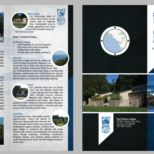 2 Fold brochure design for Fort Ross Lodge デザイン by VMDS