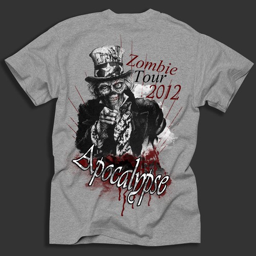 Design di Zombie Apocalypse Tour T-Shirt for The News Junkie  di dropsyg