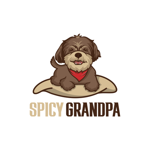 Design a logo with a senior dog named "Spicy Grandpa"!! Design by EMLanderz