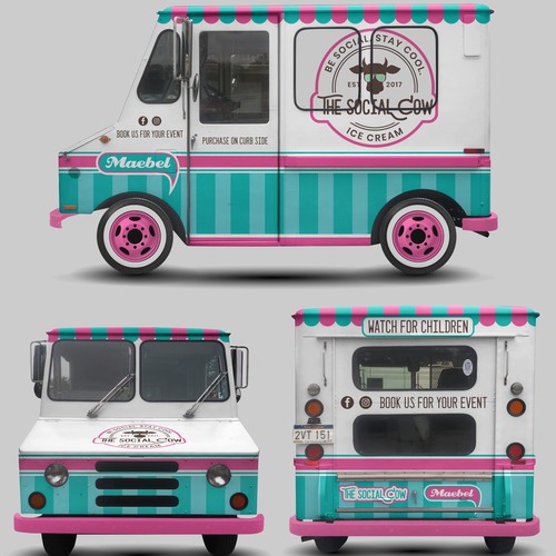 aricaturrashさんのVintage Ice Cream Truck Wrapデザイン