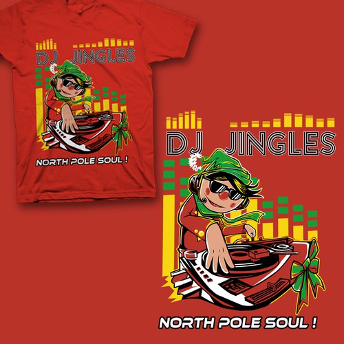 Create a great caricature of DJ Jingles spinning the Christmas hits! Design by Nggoplem