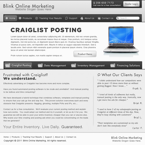 Blink Online Marketing needs a new website design Diseño de Lucian Old
