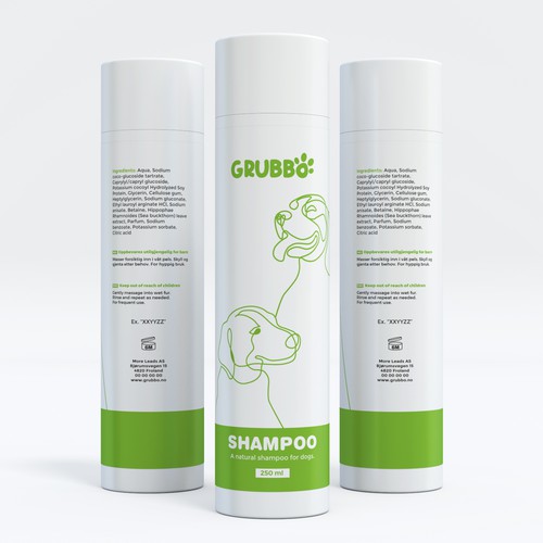 Design Design label for dog shampoo di interaksi