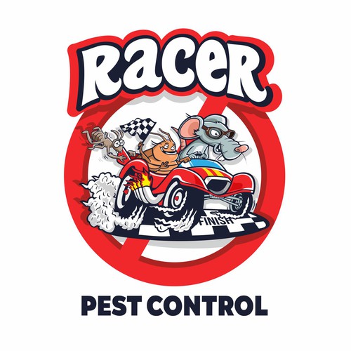 Design a cartoonish "Racing Pest at finish line" to promote our new pest control company Design by Noessa