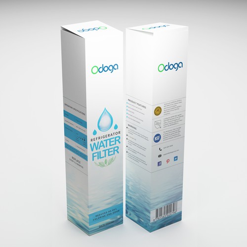 Looking for modern & luxurious redesign of water filter packaging Design by Denian