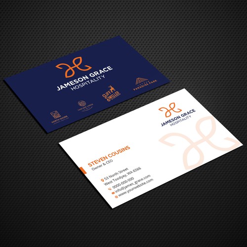 Create a modern and clean business card for a parent company with 4 subsidiaries Design by VIVID_Design.