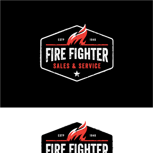 GUARANTEED: Create a bold imagery & font logo for Fire Fighter Sales & Service Design by Siv.66
