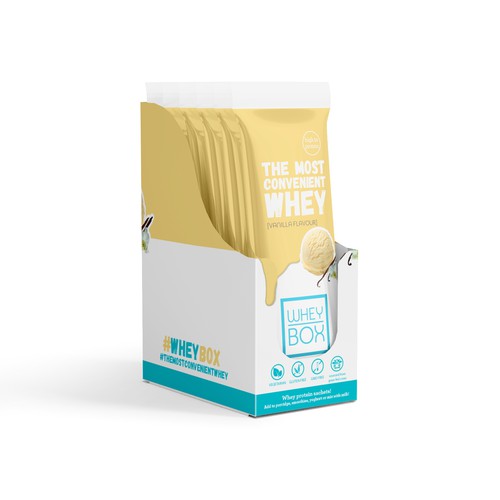 Design a retail case for our whey protein sachets Design by syakuro