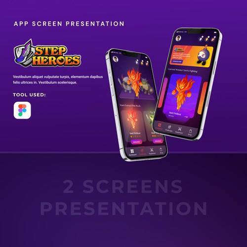 Design the app for StepHeroes, a new and innovate fitness game Design by FuturisticBug