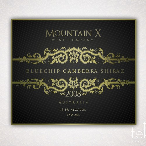 Mountain X Wine Label Réalisé par Lauratek