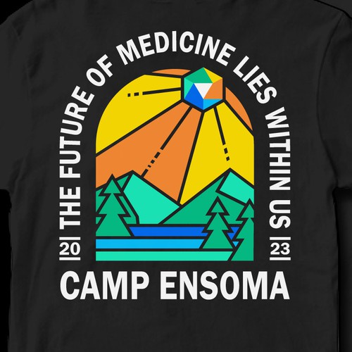 Summer Camp themed logo for  biotech summer outing swag Design by Gandem Design