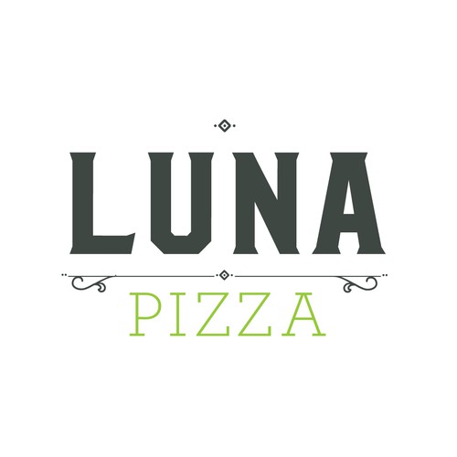Create a great logo for a cool new craft pizza cafe (Luna Pizza) that