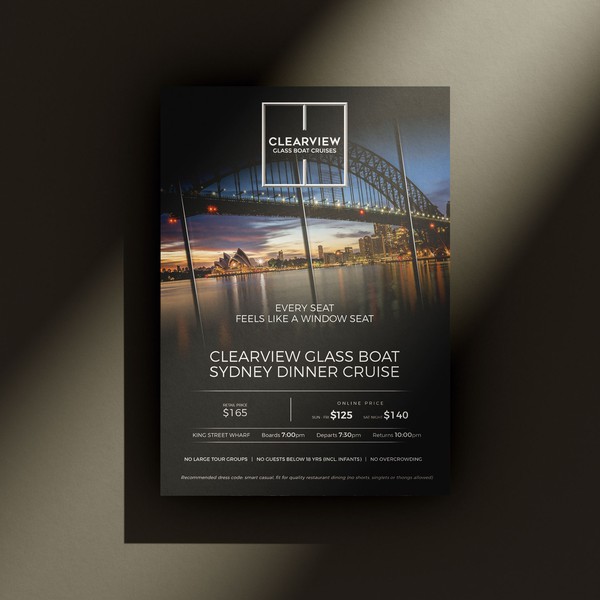 Clearview Glass Boat – Sydney Dinner Cruise Flyer