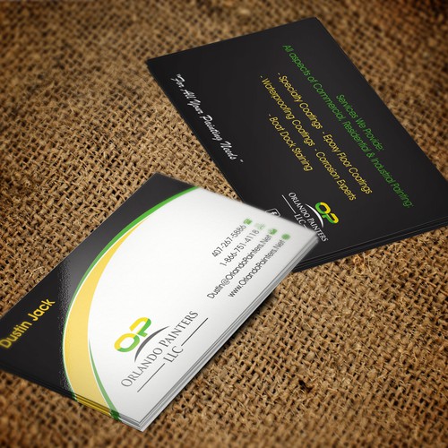 A great logo was created. Lets see an eye catching business card to ...