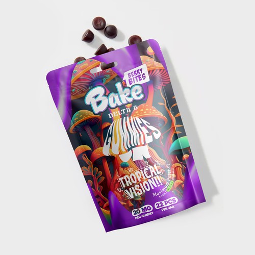 FUN MUSHROOM GUMMIES POUCH FOR 21+ Design by CREA CO