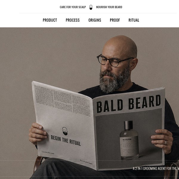 Bald Beard website design 
