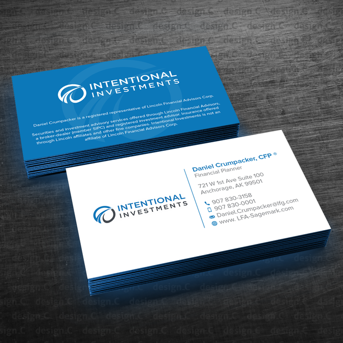 create business card for investment firm positively