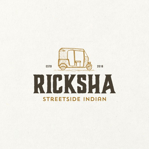 Logo Design Ricksha A Vintagehipster Indian Street