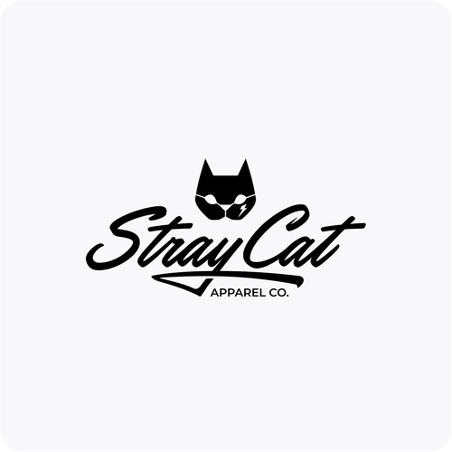 Logo for Stray Cat Apparel Co. - Clothing brand that donates 100% to saving cats! Design by Insfire!