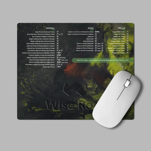 Mouse Pad Image to Showcase Company Logo & Software Hotkeys (7.75×9.25″ Mouse Pad) Design by dkuadrat™