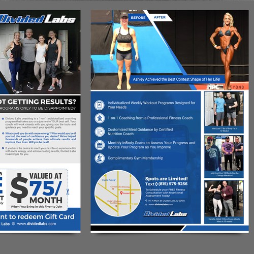 Design a flyer to promote our fitness coaching services - offer a