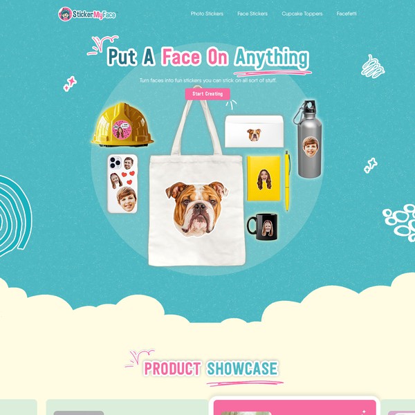 Put a Face on Anything – Fun, Custom Sticker Landing Page