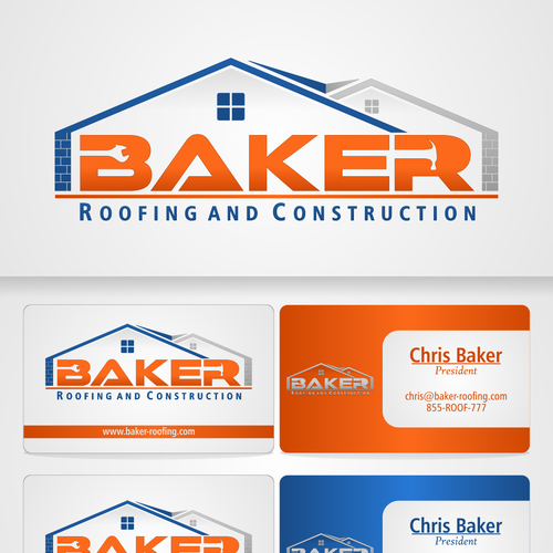 New logo and business card wanted for Baker ROOFING and Construction Design von Mikhael Resi
