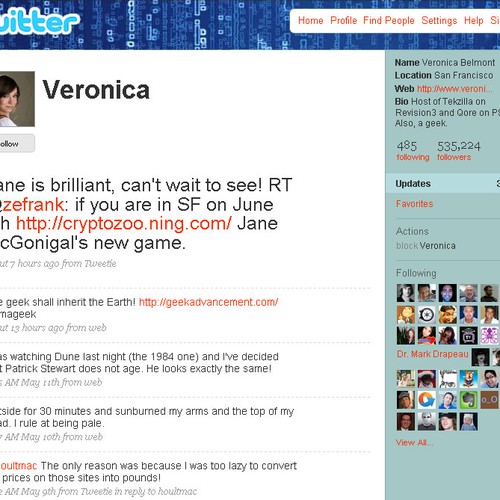 Twitter Background for Veronica Belmont Design by Koben