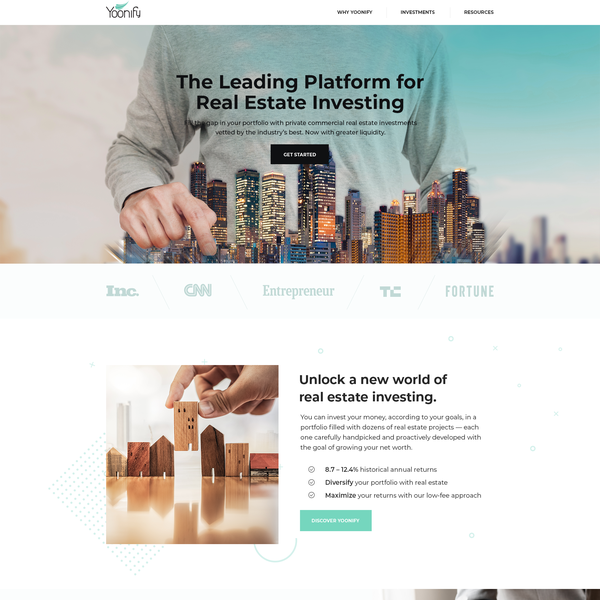 Webdesign for Yoonify - Real Estate Investment Advisors
