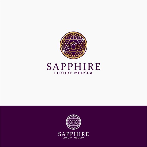 Sophisticated logo for high end medspa incorporate a ‘jewel/gem’ looking image in a tasteful way. Design by Sherly Adam's