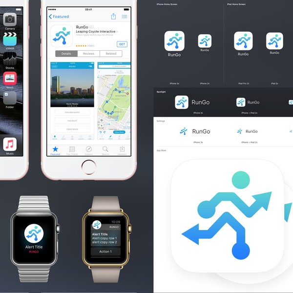 Design by Pixelspam titled "New app icon for the RunGo App"