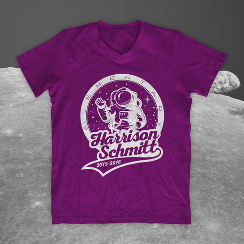Create an elementary school t-shirt design that includes an astronaut Réalisé par zzzArt
