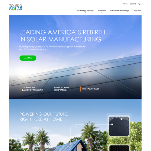 Website Redesign for Solar Panel Manufacturer and Tech Company Design by zekeahmad