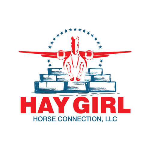 High flying horse showing athleticism - Go GET THEM ATTITUDE to sell Hay on website Design by flynexus