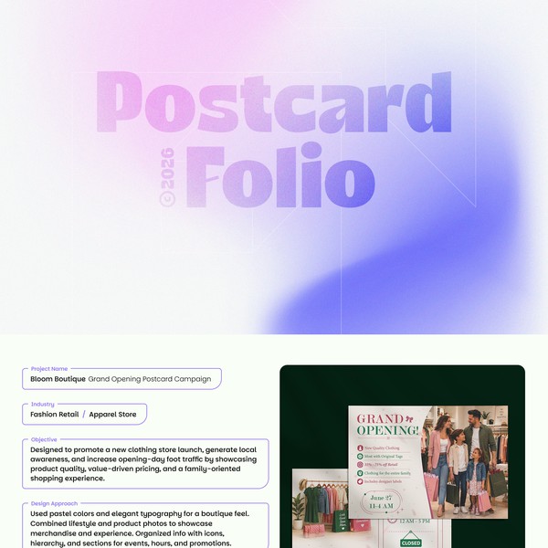 Collection of postcard design work