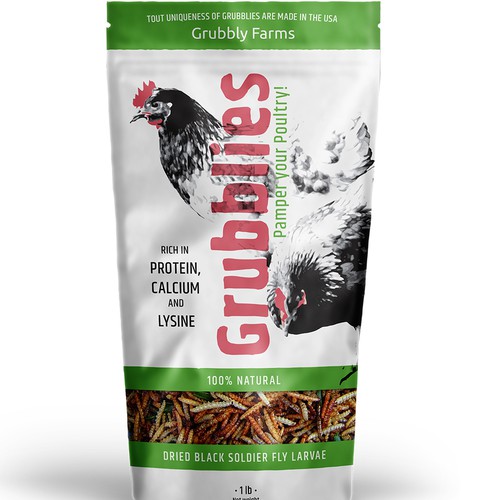 Awesome package needed for pet chicken treats! Design by markomavric