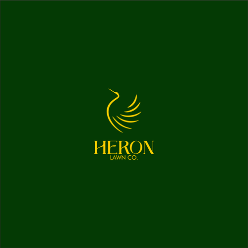 Modern Lawn Care Business with Heron Design by Winning entry