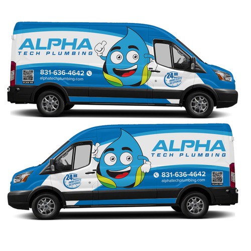 Fun Plumbing van wraps! logo and inspo pic provided! Design by xen art