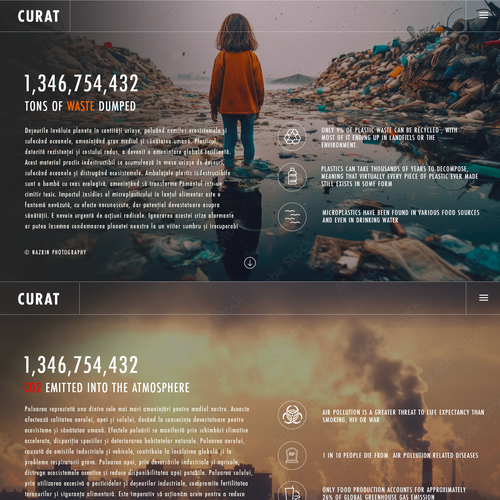 Earth in Focus: A Transformative  Web Experience Highlighting Waste, Pollution, and Sustainability Design by nazdesigns7