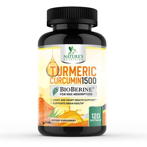 Nature's Nutrition - Needs a Colorful Turmeric Product Label Design by EffieK